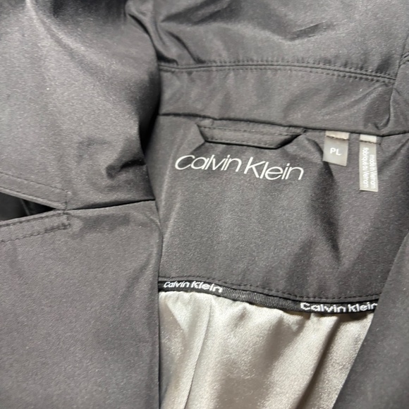 Calvin Klein Ladies'Trench Coat Pockets Removable Hood, Black PL, 4 Buttons, Tie - Picture 14 of 16